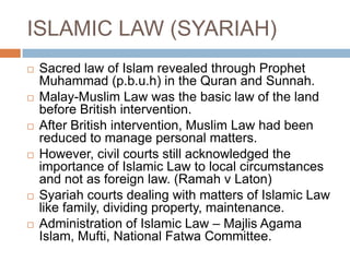Sources of law in Malaysia | PPTX