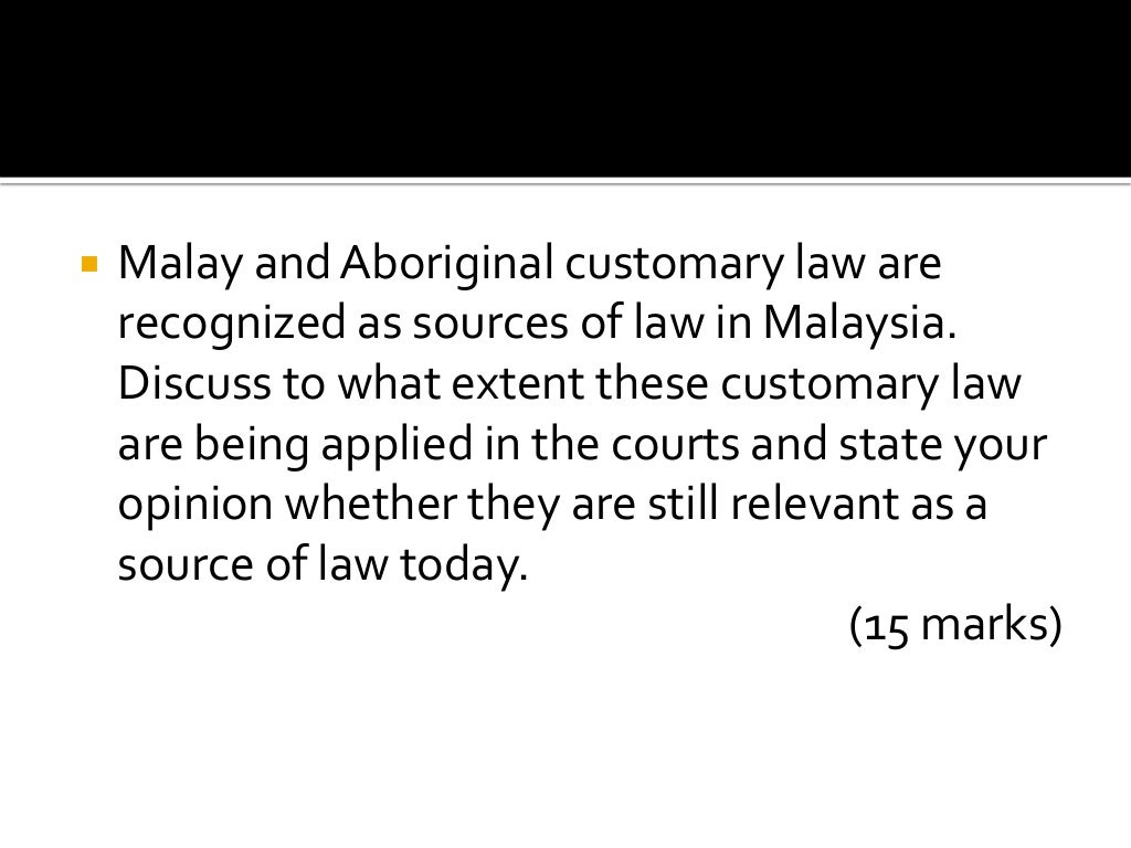 Sources of law customary law part 2