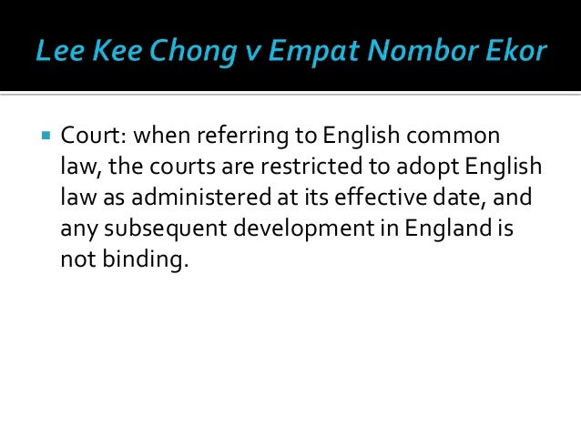 Malaysian Legal System Sources Of Law English Law