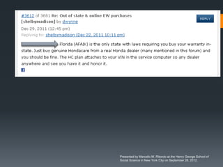 Presented by Marcello M. Ritondo at the Henry George School of
Social Science in New York City on September 28, 2012.
 