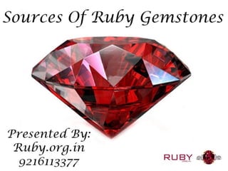 Sources of ruby gemstones