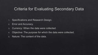 Sources of Secondary Data Collection | PPTX