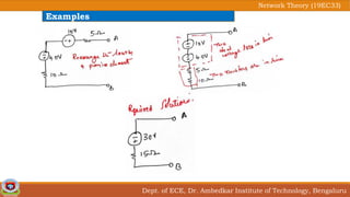 Dept. of ECE, Dr. Ambedkar Institute of Technology, Bengaluru
Network Theory (19EC33)
Examples
 