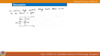 Dept. of ECE, Dr. Ambedkar Institute of Technology, Bengaluru
Network Theory (19EC33)
Examples
 