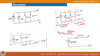 Dept. of ECE, Dr. Ambedkar Institute of Technology, Bengaluru
Network Theory (19EC33)
Examples
 