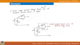 Dept. of ECE, Dr. Ambedkar Institute of Technology, Bengaluru
Network Theory (19EC33)
Examples
 