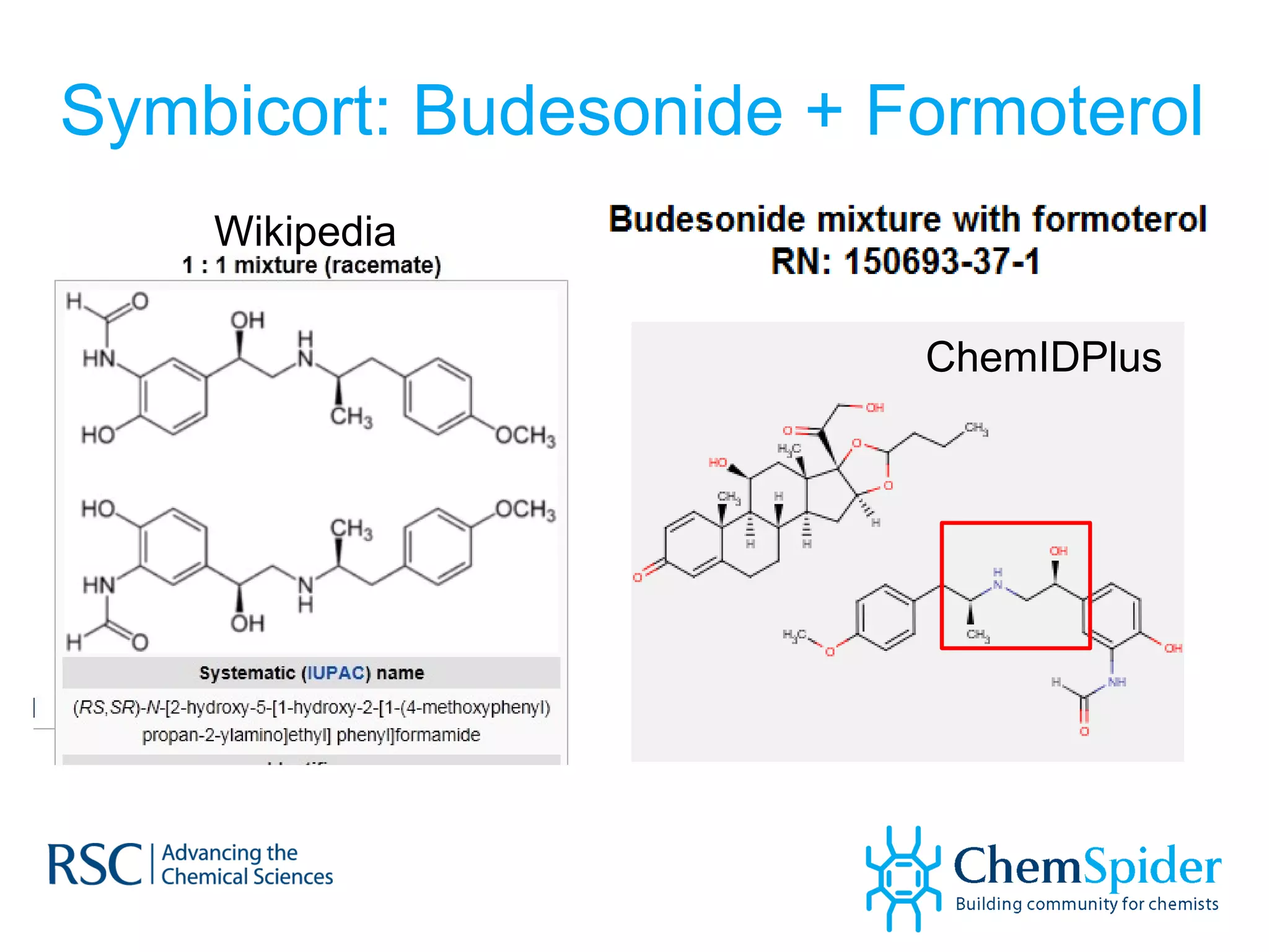 Symbicort: Budesonide + Formoterol ChemIDPlus Wikipedia 