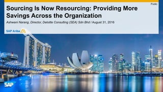 Ashwani Narang, Director, Deloitte Consulting (SEA) Sdn Bhd
DaeJoong Kim ,Head of Sourcing and Corporate Service , AIA Korea
August 31, 2016
Sourcing Is Now Resourcing: Providing More
Savings Across the Organization
Public
 