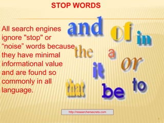 Sourcing= RecruitingWhy Use Multiple Search Engines?The overlapping links varies for each engines- It means that Searchers relying on a single search engine are missing a vast amount of web content that they could easily find simply by trying their queries on other search engines. http://researchersecrets.com3