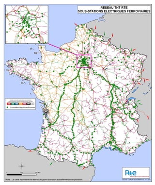 Sous-stations ferroviaires raccordees à RTE en France