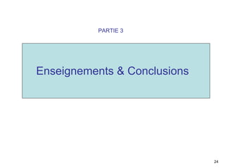Enseignements & Conclusions PARTIE 3 