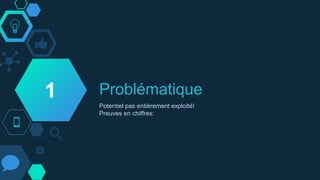 Problématique
Potentiel pas entièrement exploité!
Preuves en chiffres:
1
 