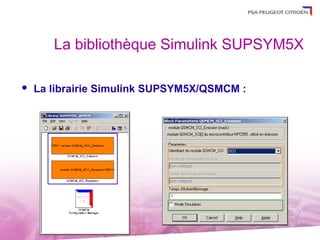 La bibliothèque Simulink SUPSYM5X

   La librairie Simulink SUPSYM5X/QSMCM :
 