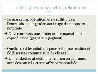 du marketing opérationnel au marketing relationnel Slide 12