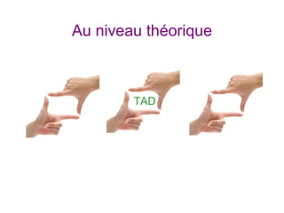 Au niveau théorique
TAD
 