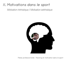 II. Motivations dans le sport 
Motivation intrinsèque / Motivation extrinsèque 
Thèse professionnelle : Tracking et motivation dans le sport 
 