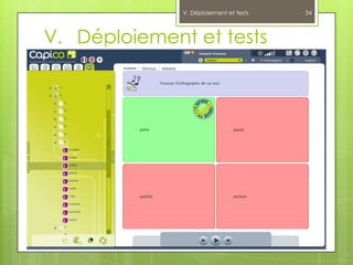 V. Déploiement et tests   34



V. Déploiement et tests
 Visuels
 
