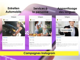Campagnes Instagram
Apprentissage
des langues
Services à
la personne
Entretien
Automobile
 