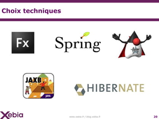 Choix techniques




                   www.xebia.fr / blog.xebia.fr   20
 