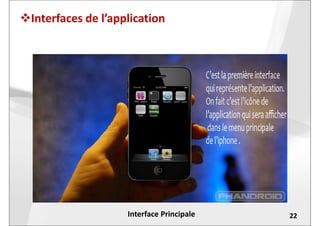 Interfaces de l’application
22Interface Principale
 