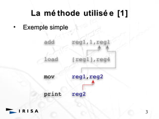 La mé thode utilisé e [1] 
• Exemple simple 
3 
 