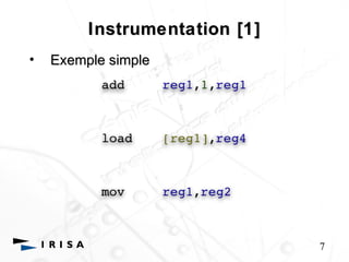 Instrumentation [1] 
• Exemple simple 
7 
 