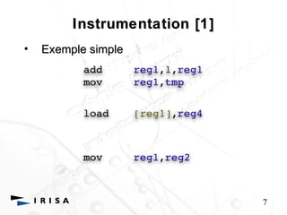 Instrumentation [1] 
• Exemple simple 
7 
 