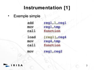 Instrumentation [1] 
• Exemple simple 
7 
 