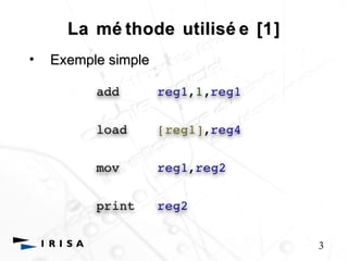 La mé thode utilisé e [1] 
• Exemple simple 
3 
 
