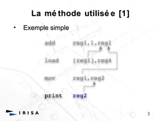 La mé thode utilisé e [1] 
• Exemple simple 
3 
 