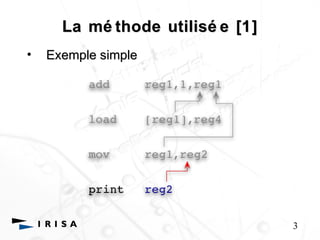 La mé thode utilisé e [1] 
• Exemple simple 
3 
 