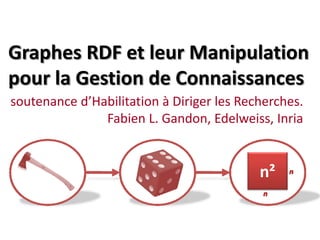 Graphes RDF et leur Manipulation 
pour la Gestion de Connaissances
soutenance d’Habilitation à Diriger les Recherches.
               Fabien L. Gandon, Edelweiss, Inria


                                           n²   n

                                            n
 