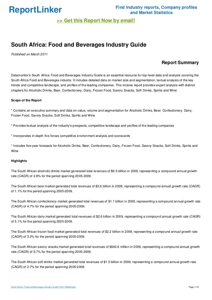 South Africa Food and Beverages Industry Guide