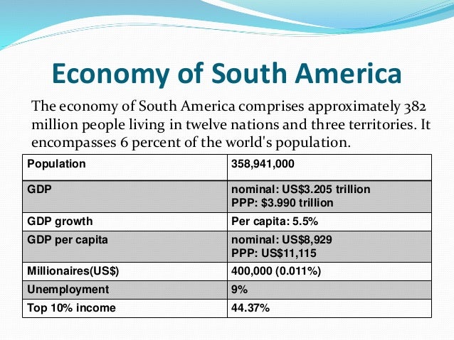 culture and economy of south america south america economy