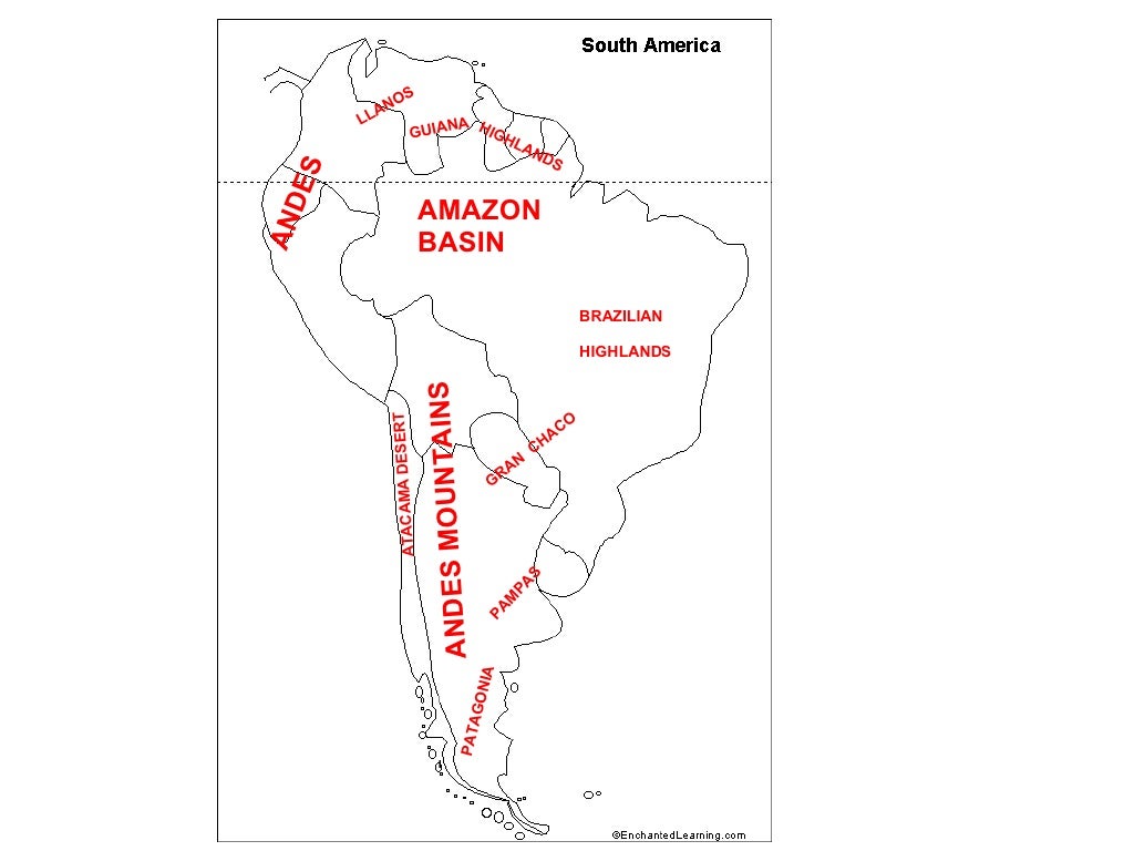 South America Landforms Power Pointand Worksheet