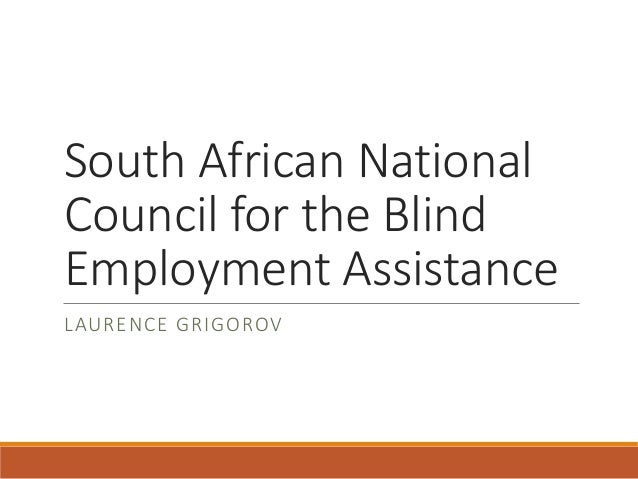 south african national council for the blind employment assistance for the blind