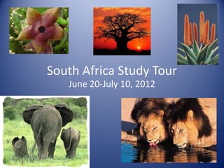 South Africa Study Tour
   June 20-July 10, 2012
 