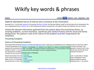 Wikify key words & phrases




         http://tinyurl.com/cpwyefb
 