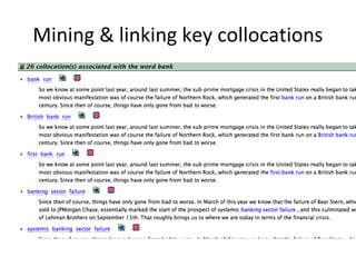 Mining & linking key collocations
 