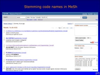 Stemming code names in MeSh




                              [27]
 