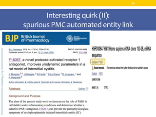 Interestingquirk (II):
spurious PMC automated entity link
20
 