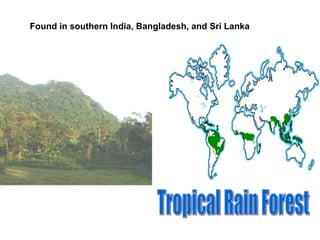 Found in southern India, Bangladesh, and Sri Lanka
 