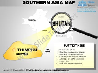South asia powerpoint editable continent map with countries templates ...