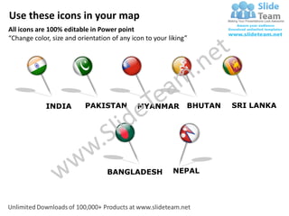 South asia powerpoint editable continent map with countries templates ...