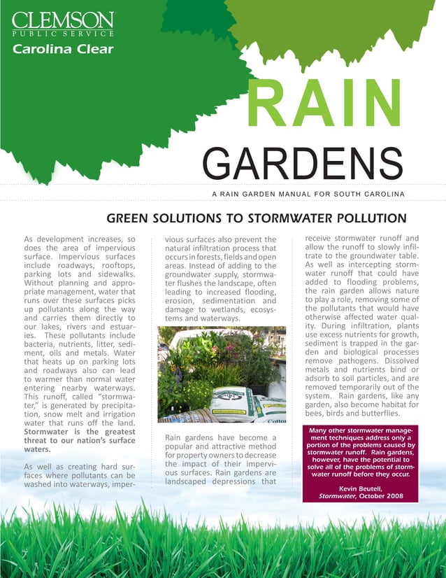 South Carolina Rain Garden Manual