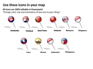South east asia editable continent map with countries | PPTX