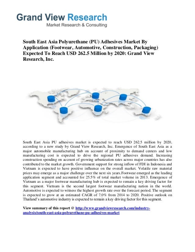 South East Asia Polyurethane (PU) Adhesives Market Size, Segmentation…