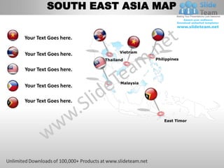 South east asia powerpoint editable continent map with countries ...
