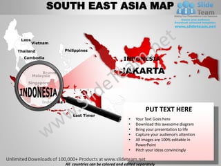 South east asia powerpoint editable continent map with countries ...