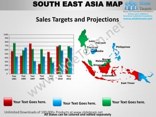 South east asia powerpoint editable continent map with countries ...